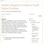 Radha's Beginner's Guide to South Indian Cooking