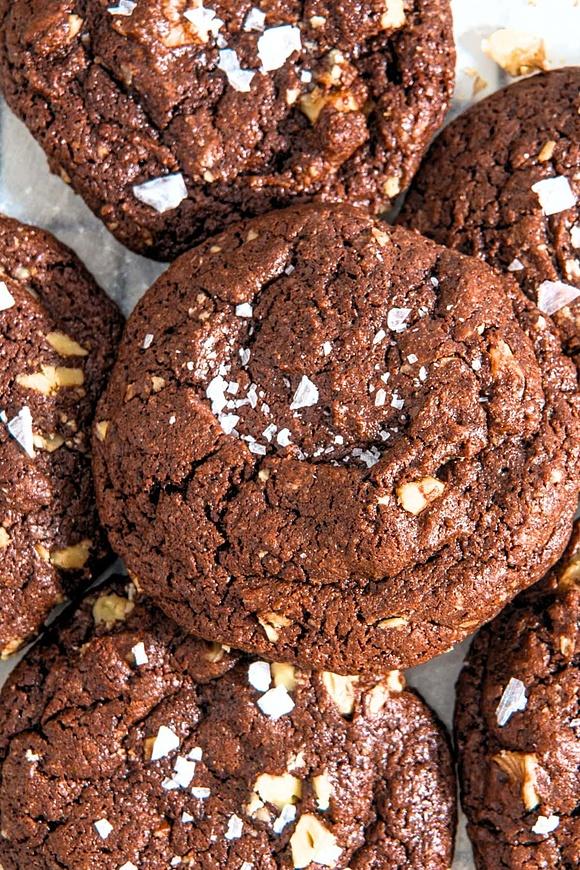 Fudgy chocolate walnut cookies gluten-free dairy-free