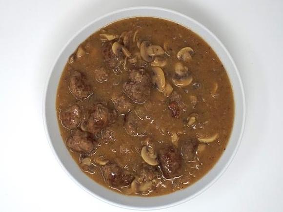 Salisbury steak meatballs with mushroom gravy